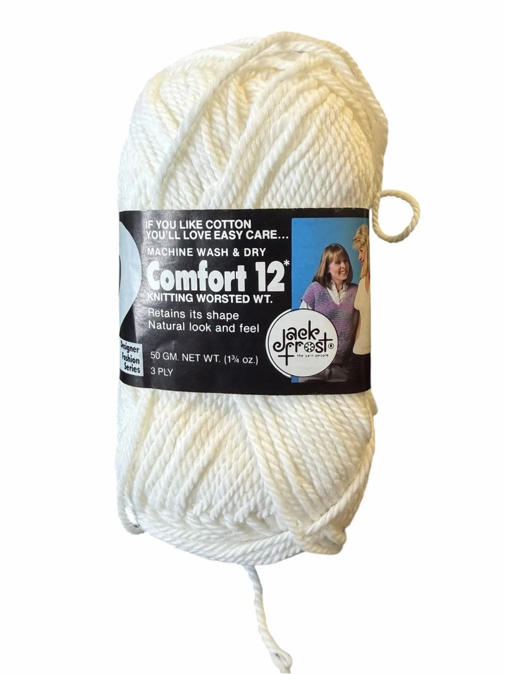 Vintage Jack Frost Comfort 12 White Acrylic Worsted Yarn Lot 8 Skeins 3 Ply